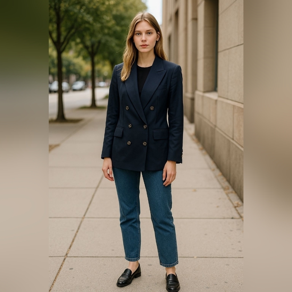 Honey Punch navy double breasted blazer new with tags sz medium